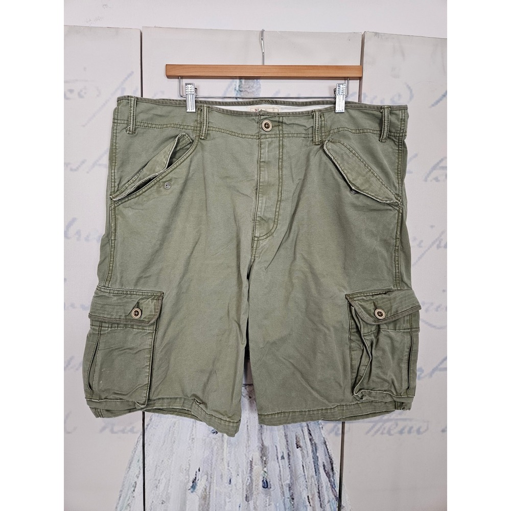 Levis Mens Olive Green Cotton Canvas Cargo Shorts Size 40 Utility Gorpcore